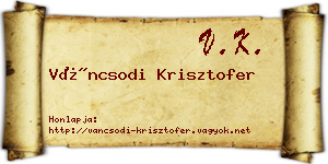 Váncsodi Krisztofer névjegykártya